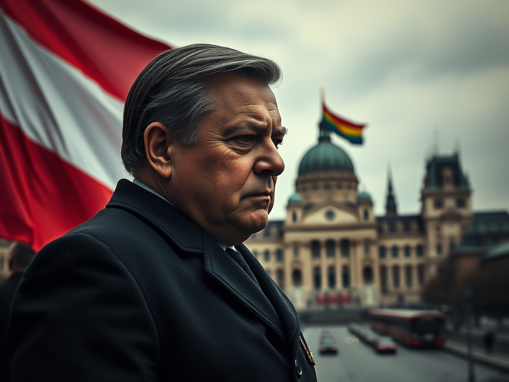 Le Dernier Patriote de Budapest contre la croix gammée arc-en-ciel