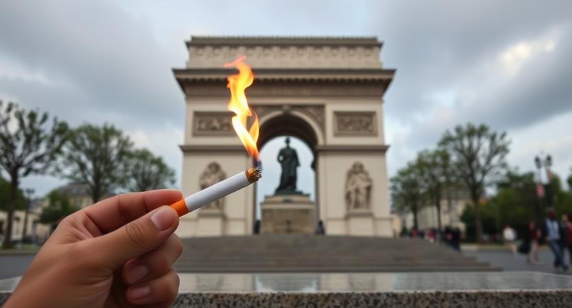 Une Cigarette marque le Visage de la République
